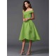 Charming Off-the-Shoulder Sleeveless High Low Satin Bridesmaid Dresses
