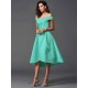 Charming Off-the-Shoulder Sleeveless High Low Satin Bridesmaid Dresses