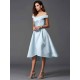 Charming Off-the-Shoulder Sleeveless High Low Satin Bridesmaid Dresses