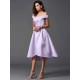 Charming Off-the-Shoulder Sleeveless High Low Satin Bridesmaid Dresses
