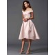 Charming Off-the-Shoulder Sleeveless High Low Satin Bridesmaid Dresses