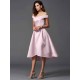 Charming Off-the-Shoulder Sleeveless High Low Satin Bridesmaid Dresses