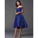 Charming Off-the-Shoulder Sleeveless High Low Satin Bridesmaid Dresses