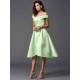 Charming Off-the-Shoulder Sleeveless High Low Satin Bridesmaid Dresses