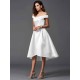 Charming Off-the-Shoulder Sleeveless High Low Satin Bridesmaid Dresses