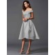 Charming Off-the-Shoulder Sleeveless High Low Satin Bridesmaid Dresses
