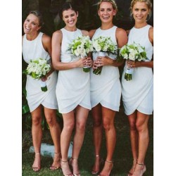 Charming Sleeveless Chiffon Scoop Short/Mini Bridesmaid Dresses