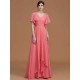 V-Neck Elegant Short Sleeves Ruched Chiffon Bridesmaid Dresses