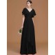 V-Neck Elegant Short Sleeves Ruched Chiffon Bridesmaid Dresses