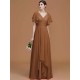 V-Neck Elegant Short Sleeves Ruched Chiffon Bridesmaid Dresses