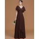 V-Neck Elegant Short Sleeves Ruched Chiffon Bridesmaid Dresses