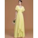 V-Neck Elegant Short Sleeves Ruched Chiffon Bridesmaid Dresses