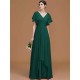 V-Neck Elegant Short Sleeves Ruched Chiffon Bridesmaid Dresses