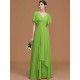 V-Neck Elegant Short Sleeves Ruched Chiffon Bridesmaid Dresses