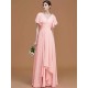 V-Neck Elegant Short Sleeves Ruched Chiffon Bridesmaid Dresses