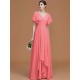 V-Neck Elegant Short Sleeves Ruched Chiffon Bridesmaid Dresses