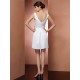 Charming Straps Sleeveless Beading Short Satin Bridesmaid Dresses