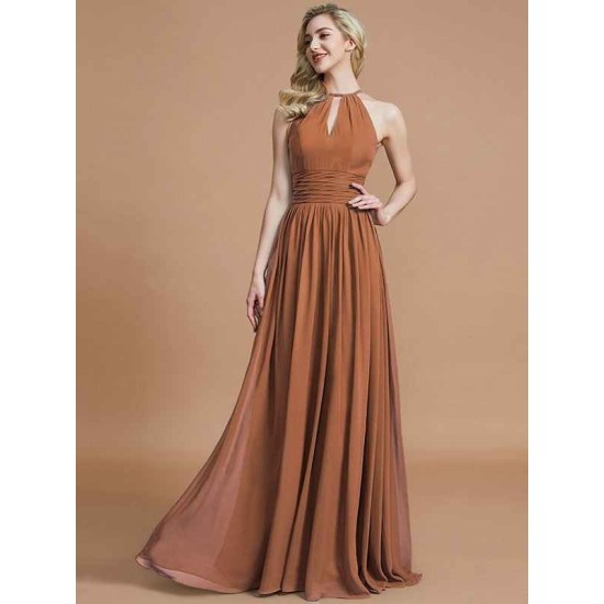 Amazing Chiffon Scoop Sleeveless Bridesmaid Dresses
