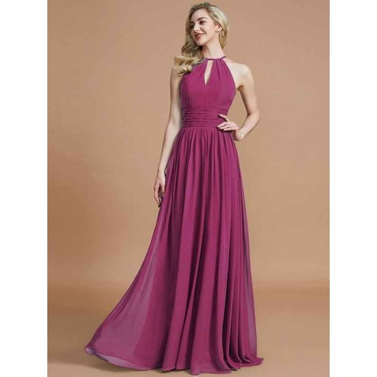 Amazing Chiffon Scoop Sleeveless Bridesmaid Dresses