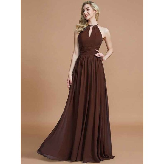 Amazing Chiffon Scoop Sleeveless Bridesmaid Dresses