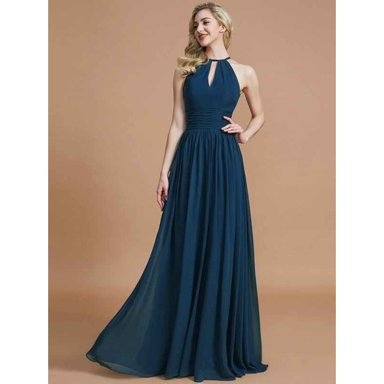 Amazing Chiffon Scoop Sleeveless Bridesmaid Dresses
