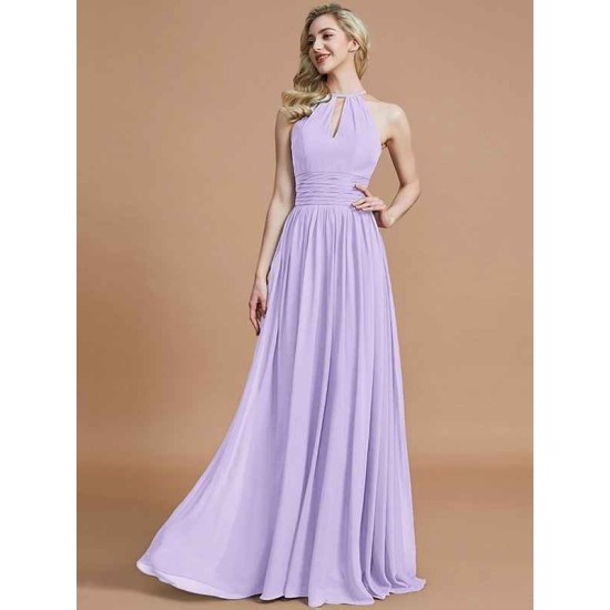 Amazing Chiffon Scoop Sleeveless Bridesmaid Dresses