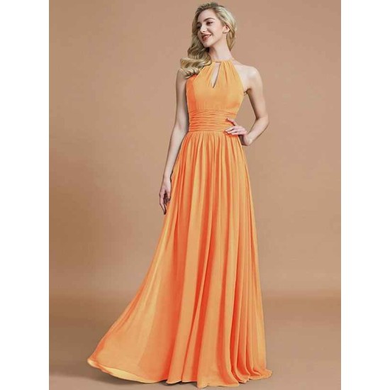 Amazing Chiffon Scoop Sleeveless Bridesmaid Dresses