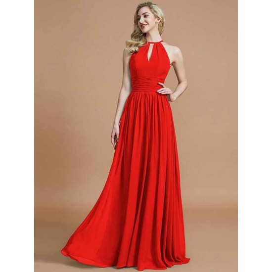 Amazing Chiffon Scoop Sleeveless Bridesmaid Dresses