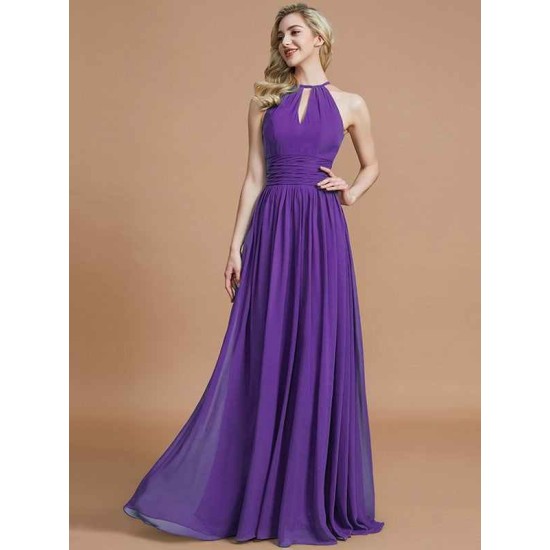 Amazing Chiffon Scoop Sleeveless Bridesmaid Dresses