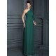 Charming One Shoulder 3/4 Sleeves Long Chiffon Bridesmaid Dresses
