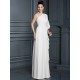 Charming One Shoulder 3/4 Sleeves Long Chiffon Bridesmaid Dresses