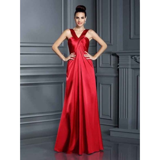 Charming Straps Sleeveless Long Bridesmaid Dresses
