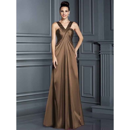 Charming Straps Sleeveless Long Bridesmaid Dresses