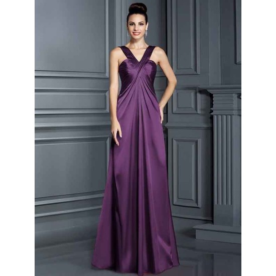 Charming Straps Sleeveless Long Bridesmaid Dresses