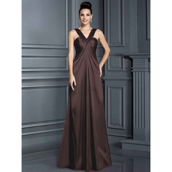 Charming Straps Sleeveless Long Bridesmaid Dresses