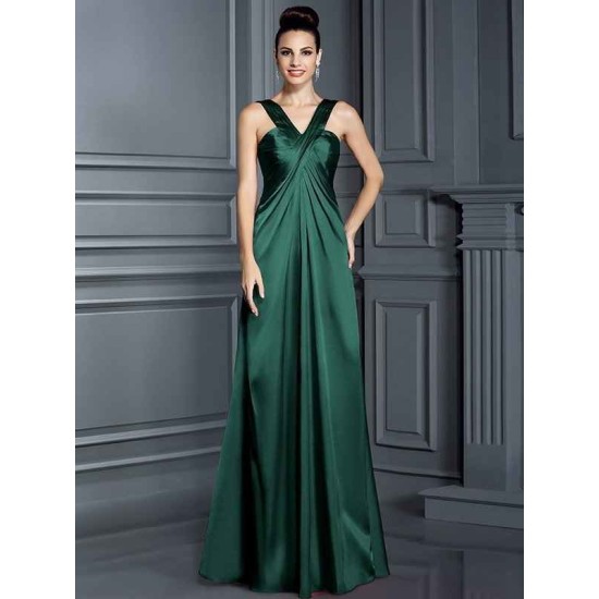 Charming Straps Sleeveless Long Bridesmaid Dresses