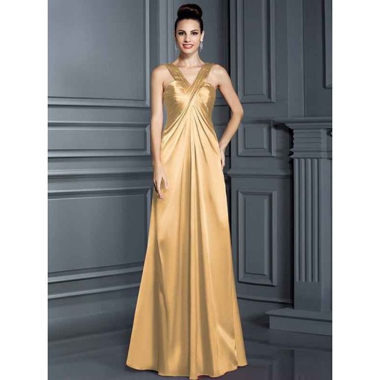 Charming Straps Sleeveless Long Bridesmaid Dresses