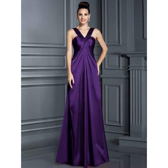 Charming Straps Sleeveless Long Bridesmaid Dresses