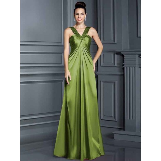 Charming Straps Sleeveless Long Bridesmaid Dresses