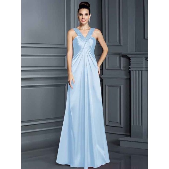 Charming Straps Sleeveless Long Bridesmaid Dresses