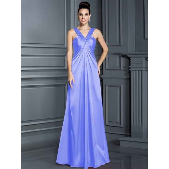 Charming Straps Sleeveless Long Bridesmaid Dresses