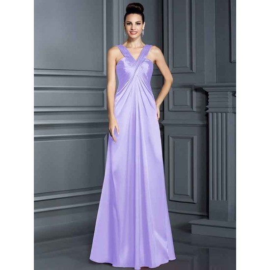 Charming Straps Sleeveless Long Bridesmaid Dresses