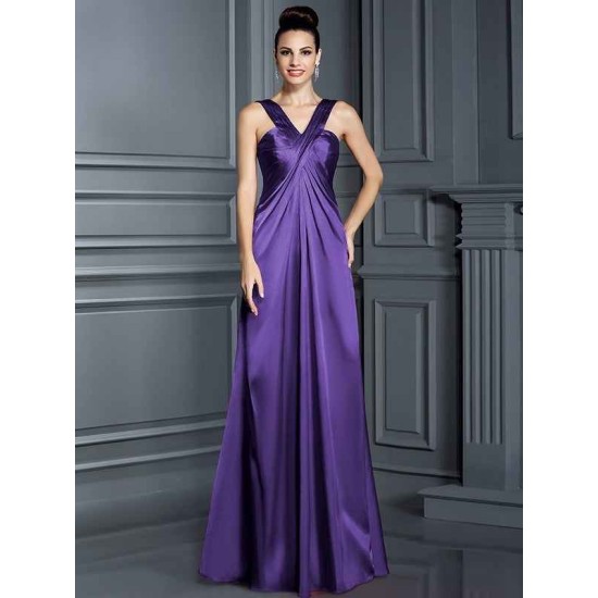 Charming Straps Sleeveless Long Bridesmaid Dresses