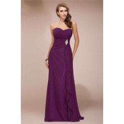 Gorgeous Sweetheart Sleeveless Long Beading Ruffles Chiffon Bridesmaid Dresses