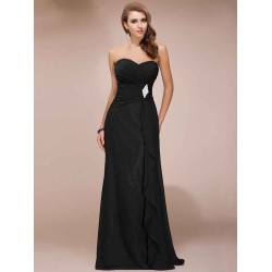 Gorgeous Sweetheart Sleeveless Long Beading Ruffles Chiffon Bridesmaid Dresses