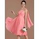 Classy Sleeveless One Shoulders Ruched Short/Mini Chiffon Bridesmaid Dresses