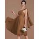 Classy Sleeveless One Shoulders Ruched Short/Mini Chiffon Bridesmaid Dresses