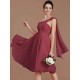 Classy Sleeveless One Shoulders Ruched Short/Mini Chiffon Bridesmaid Dresses