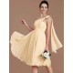 Classy Sleeveless One Shoulders Ruched Short/Mini Chiffon Bridesmaid Dresses