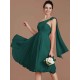 Classy Sleeveless One Shoulders Ruched Short/Mini Chiffon Bridesmaid Dresses